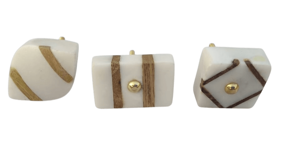 IRON & MARBLE KNOB (POLISH) 3 DESIGN